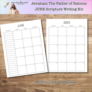 Abraham: The Father of Nations GENESIS    June Scripture Writing Plan Monthly Inserts
