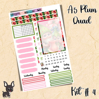Kit # 4      A5 Plum Paper Quad Weekly