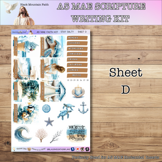 A5 Stay Salty Scripture Writing Kit - Horizontal Weekly Kit