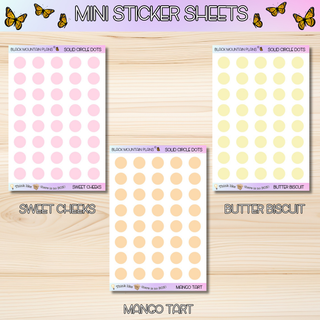 SOLID CIRCLE DOTS  Mini Sticker Sheets