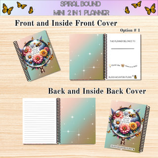 2 in 1 Mini Planners    2025 Last Quarter MOTIVATIONAL ARTWORK  Spiral Bound Notebook Planner