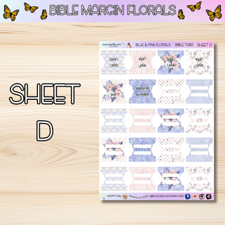 PINK & BLUE FLORALS       BIBLE TABS
