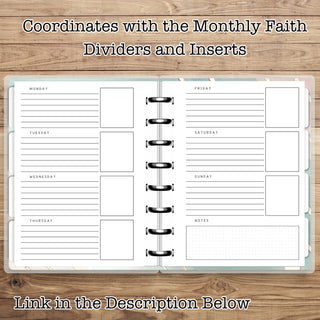 MAE Jr. FAITH Horizontal Weekly        MAE Planner Inserts