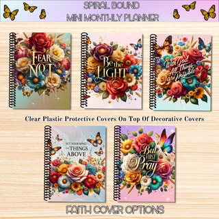 Monthly Mini Planners    CHRISTIAN ARTWORK  Spiral Bound Notebook Planners