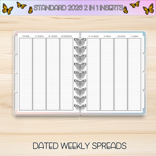 Classic  2 in 1  AUGUST 2026 DATED Planner Inserts
