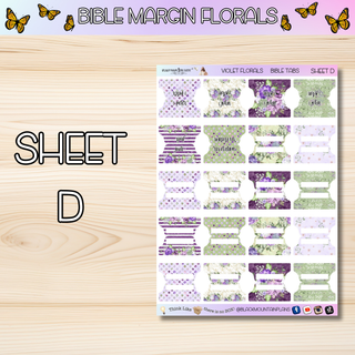 VIOLET FLORALS     BIBLE TABS