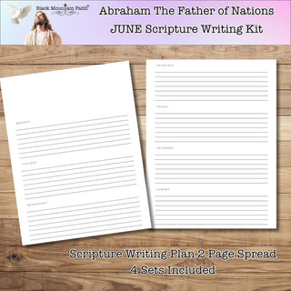 Abraham: The Father of Nations GENESIS    June Scripture Writing Plan Monthly Inserts