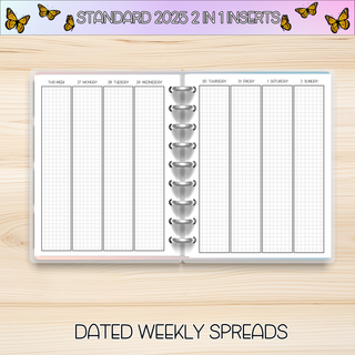 STANDARD 2 in 1     NOVEMBER 2025 DATED Planner Inserts