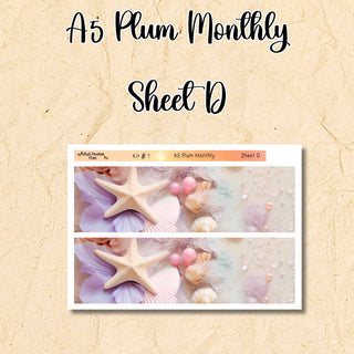 Kit # 1        A5 Plum Paper ANY Month and Dashboard Pages