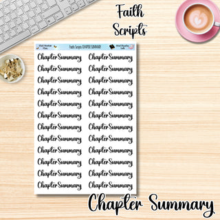 Faith Scripts        CHAPTER SUMMARY