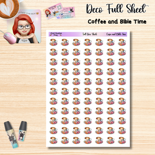 Coffee and Bible Time Faith Full Size Sheet of Deco Stickers