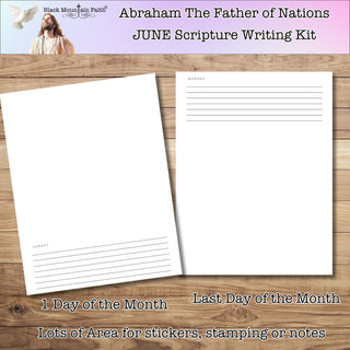 Abraham: The Father of Nations GENESIS    June Scripture Writing Plan Monthly Inserts