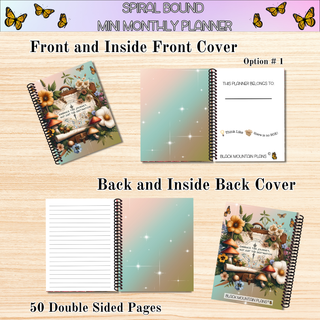 Monthly Mini Planners    MOTIVATIONAL ARTWORK  Spiral Bound Notebook Planners