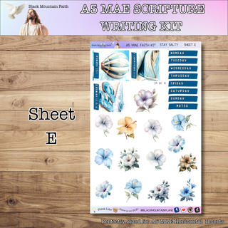 A5 Stay Salty Scripture Writing Kit - Horizontal Weekly Kit