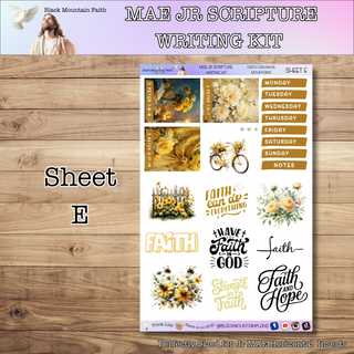 MAE JR.  FAITH CAN MOVE MOUNTAINS Scripture Writing Kit - Horizontal Weekly Kit