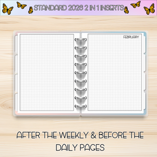 Classic 2 in 1    FEBRUARY 2026 DATED Planner Inserts