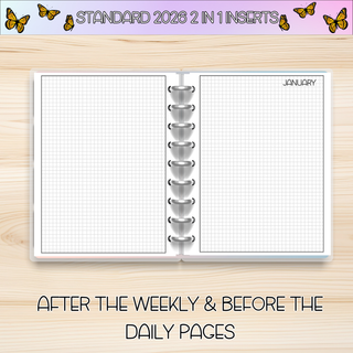 Classic 2 in 1    JANUARY 2026 DATED Planner Inserts