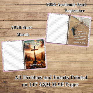 A5 RINGS  FAITH Monthly Dividers and Monthly Inserts      MAE Planner Inserts