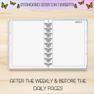 Classic 2 in 1   MARCH 2026 DATED Planner Inserts