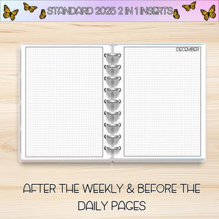 STANDARD 2 in 1     DECEMBER 2025 DATED Planner Inserts