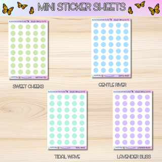SOLID CIRCLE DOTS  Mini Sticker Sheets