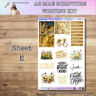 A5 FAITH CAN MOVE MOUNTAINS Scripture Writing Kit - Horizontal Weekly Kit