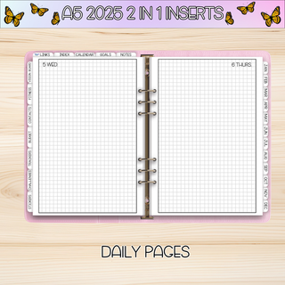 A5 Rings 2 in 1    NOVEMBER 2025 DATED Planner Inserts