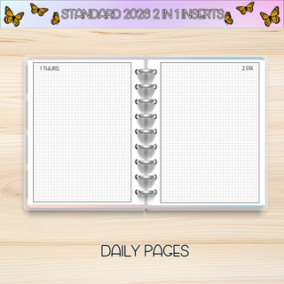Classic 2 in 1    JANUARY 2026 DATED Planner Inserts