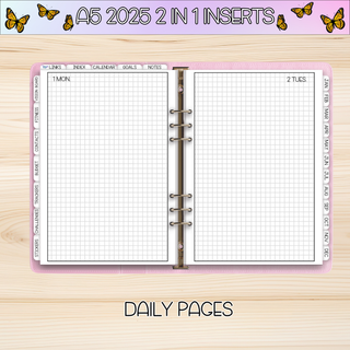 A5 Rings 2 in 1    DECEMBER 2025 DATED Planner Inserts