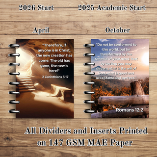MAE JR. FAITH Monthly Inserts and Dividers       MAE Faith Planner Inserts