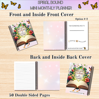 Monthly Mini Planners    MOTIVATIONAL ARTWORK  Spiral Bound Notebook Planners