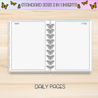 STANDARD 2 in 1     SEPTEMBER 2025 DATED Planner Inserts