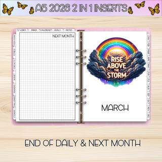A5 Rings 2 in 1    FEBRUARY 2026 DATED Planner Inserts