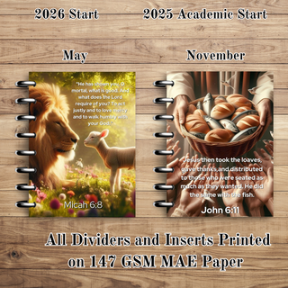 MAE JR. FAITH Monthly Inserts and Dividers       MAE Faith Planner Inserts