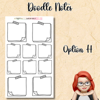 Doodle Notes Option H      Universal for any Planner or Journal