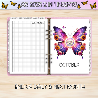 A5 Rings 2 in 1     SEPTEMBER 2025 DATED Planner Inserts