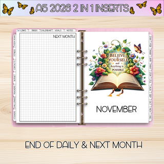 A5 Rings 2 in 1  OCTOBER 2026 DATED Planner Inserts