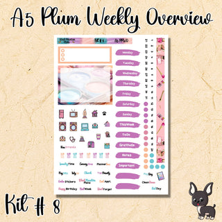 Kit # 8       A5 Plum Paper Weekly Overview