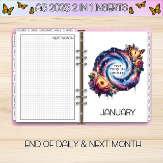 A5 Rings 2 in 1    DECEMBER 2025 DATED Planner Inserts