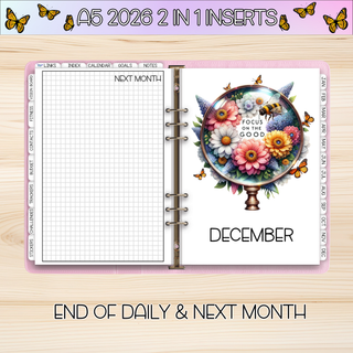 A5 Rings 2 in 1 NOVEMBER 2026 DATED Planner Inserts