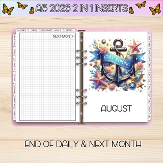 A5 Rings 2 in 1  JULY 2026 DATED Planner Inserts