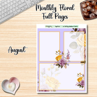 Floral Budget Full Page Monthly Dashboard August