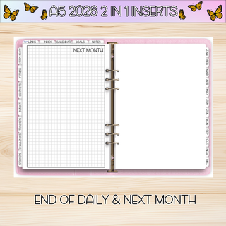 A5 Rings 2 in 1 DECEMBER 2026 DATED Planner Inserts