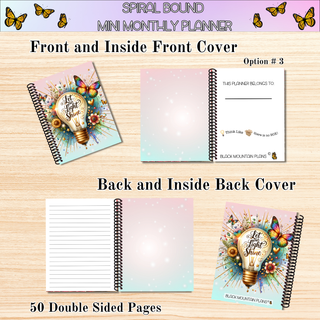 Monthly Mini Planners    MOTIVATIONAL ARTWORK  Spiral Bound Notebook Planners