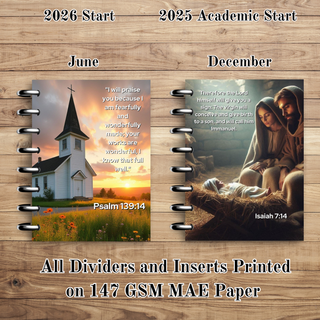 MAE JR. FAITH Monthly Inserts and Dividers       MAE Faith Planner Inserts