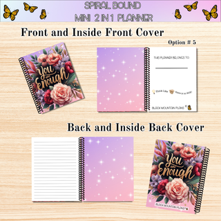 2 in 1 Mini Planners    2025 Last Quarter MOTIVATIONAL ARTWORK  Spiral Bound Notebook Planner