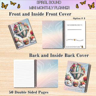 Monthly Mini Planners    MOTIVATIONAL ARTWORK  Spiral Bound Notebook Planners
