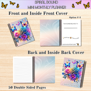 Monthly Mini Planners    MOTIVATIONAL ARTWORK  Spiral Bound Notebook Planners