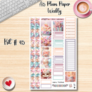 Kit 45      A5 Plum Paper Weekly