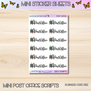 POST OFFICE  Mini Deco Script Sticker Sheets